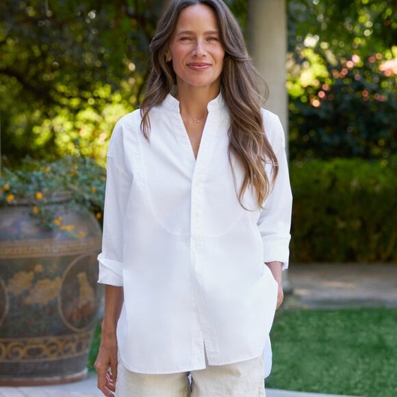 Frank & Eileen Tops - Frank & Eileen The Victoria Italian Tuxedo Shirt in White Size Large